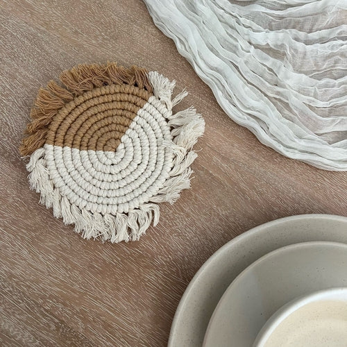 Macramé Drink Coaster (7inch)