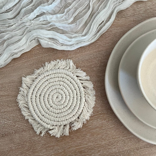 Macramé Drink Coaster (7inch)